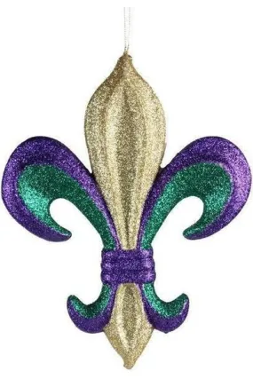 10" Fleur De Lis Mardi Gras Ornament