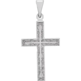 14K White Gold Cross Pendant