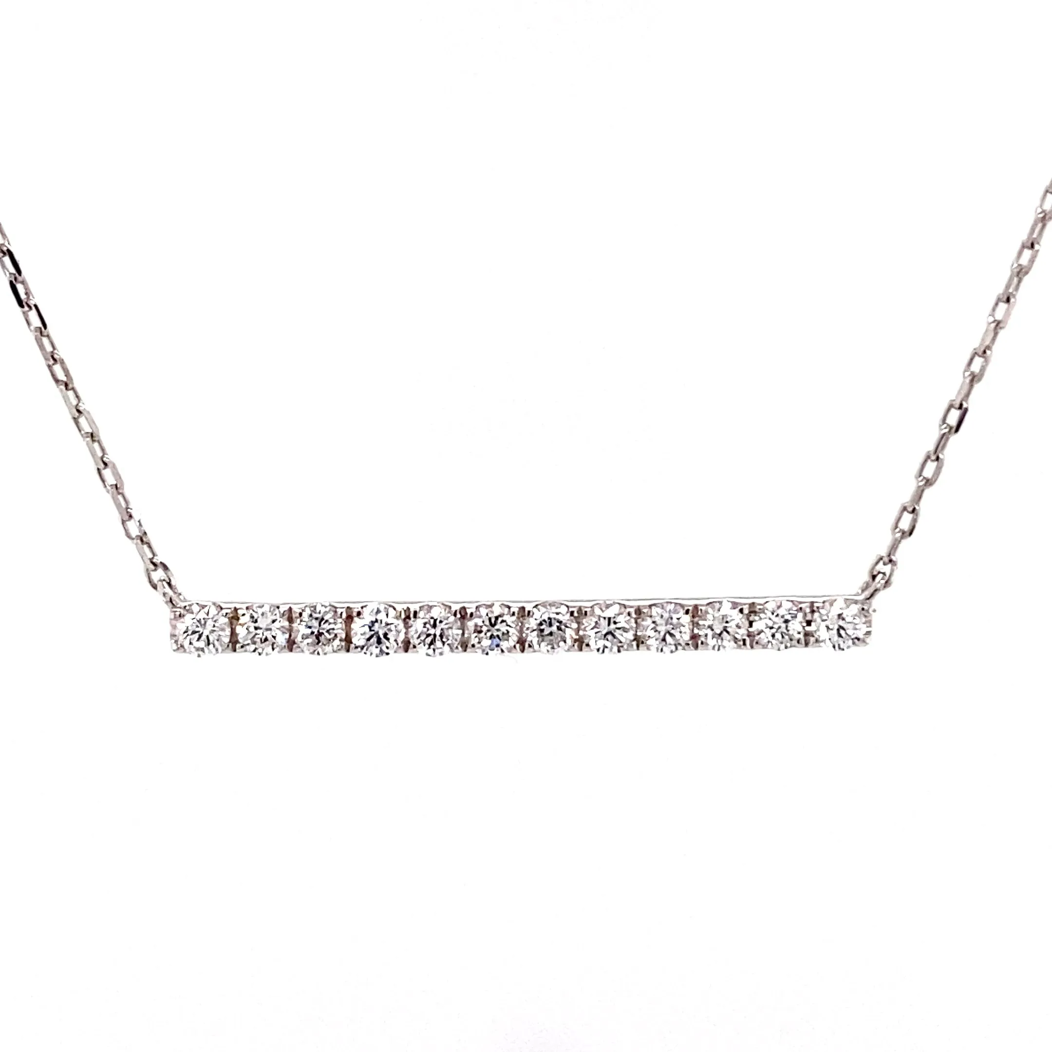 14KW Diamond Sideways Bar Fashion Pendant