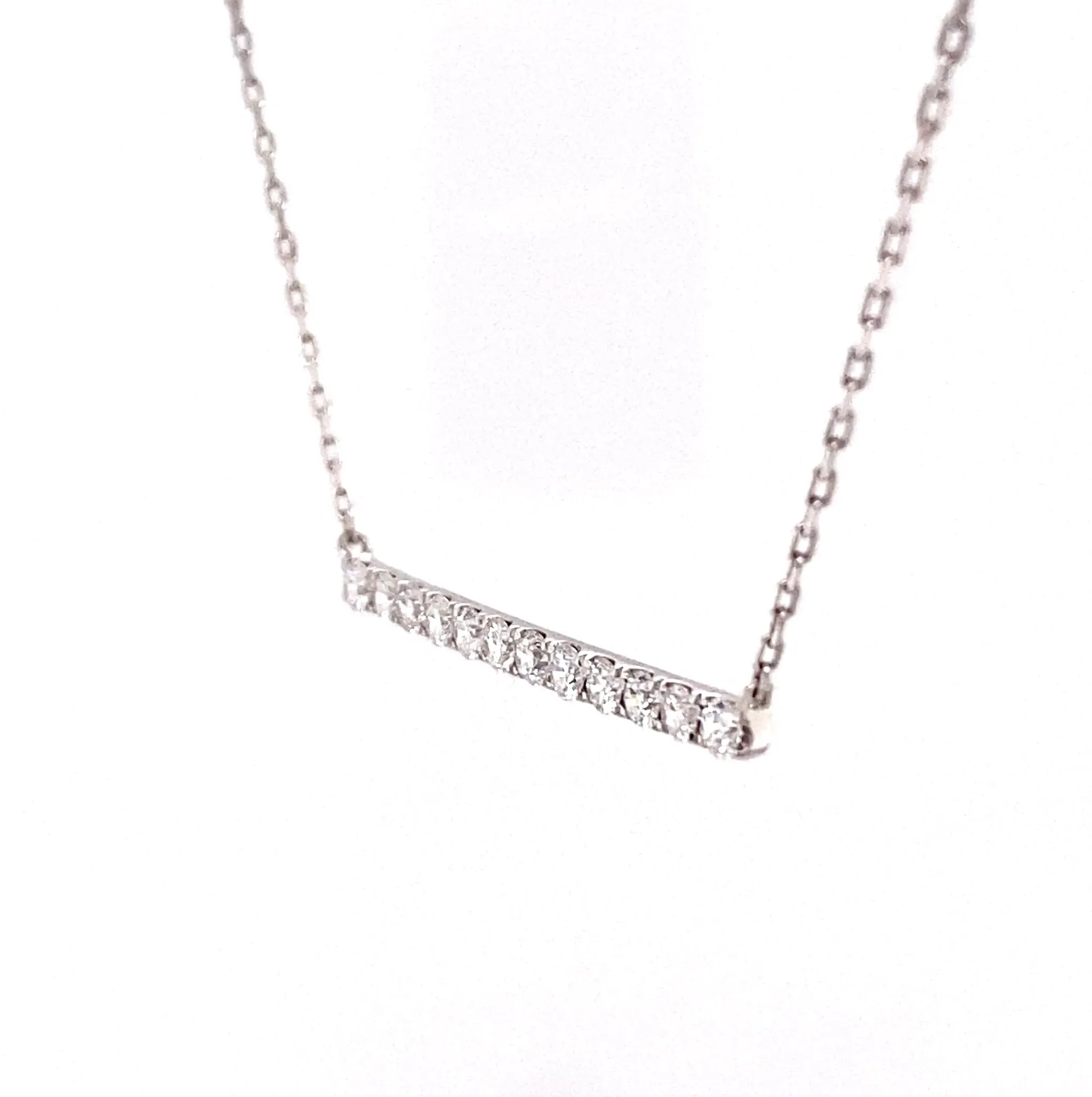 14KW Diamond Sideways Bar Fashion Pendant