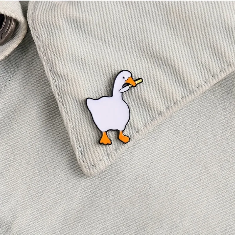 1pc Goose Brooch Stylish Mens Alloy Badge for Gifting