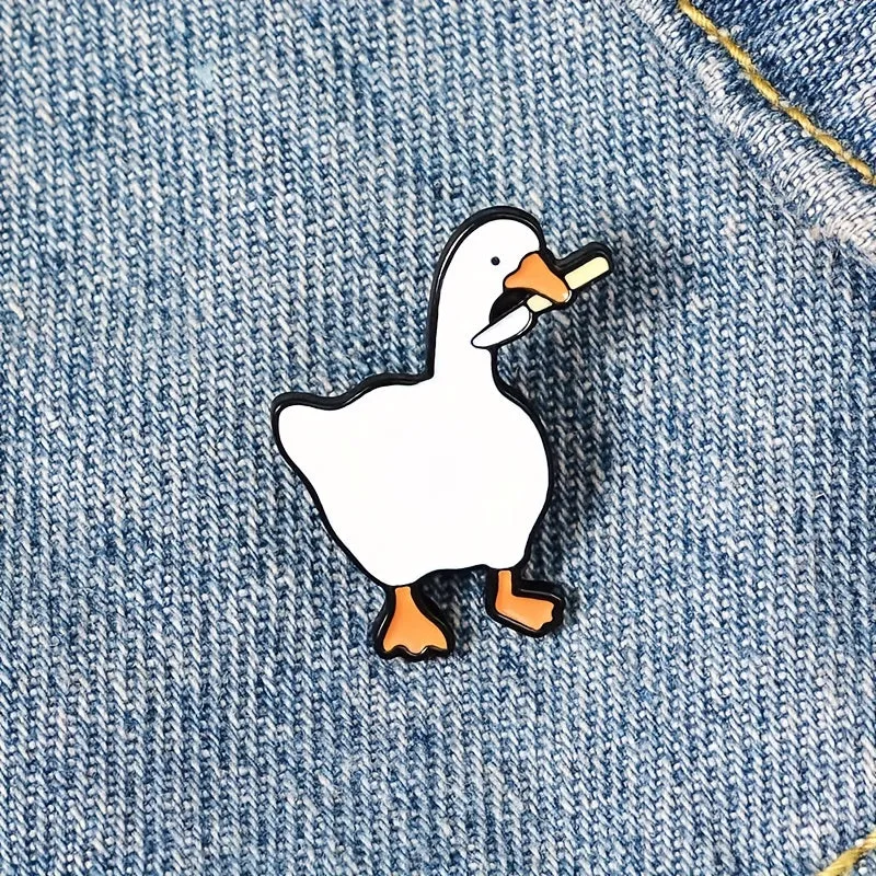 1pc Goose Brooch Stylish Mens Alloy Badge for Gifting