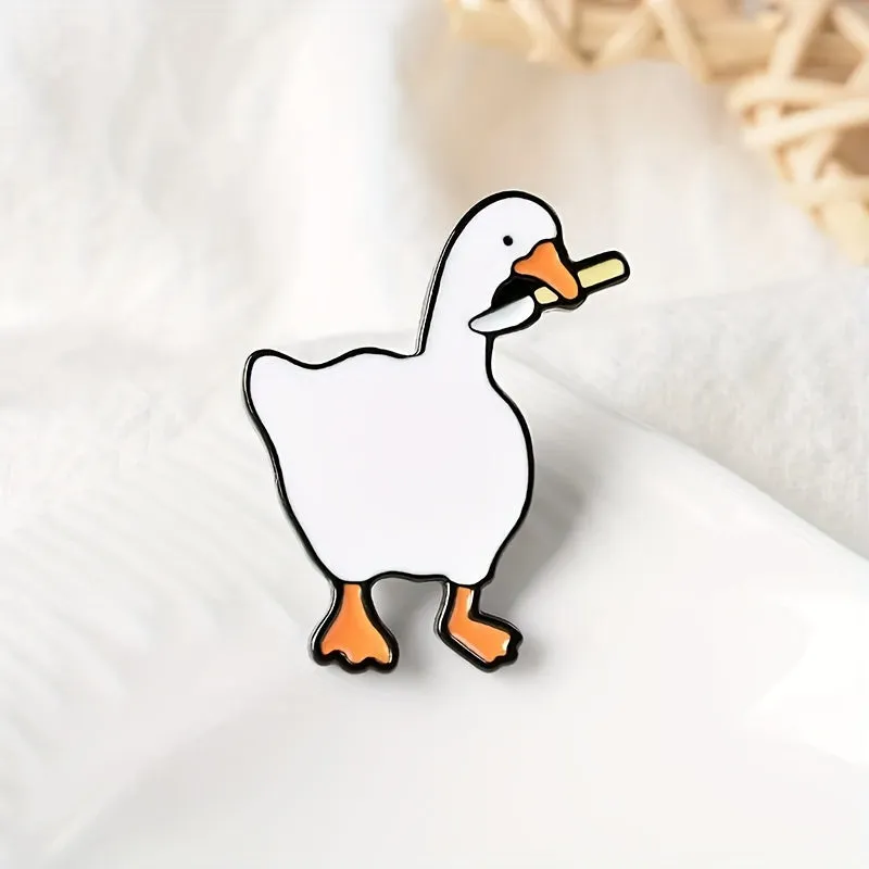 1pc Goose Brooch Stylish Mens Alloy Badge for Gifting