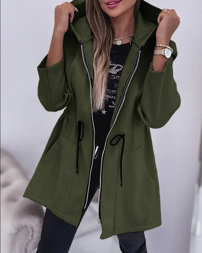 2023 Fall Winter Fashion Casual Hooded Coat Women's Clothing