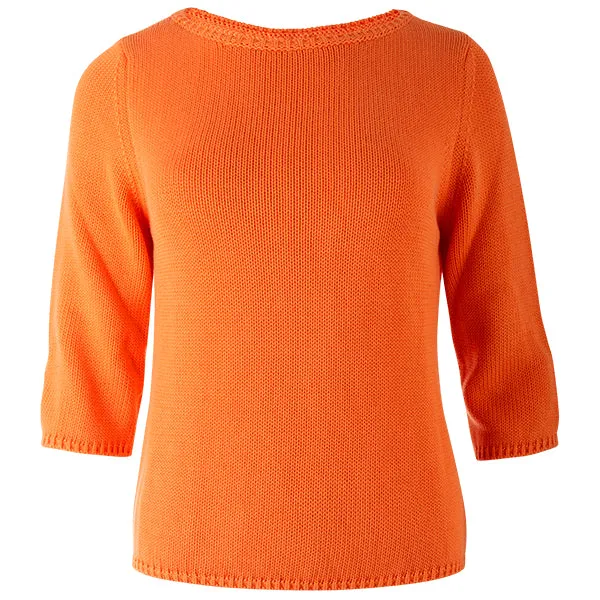 3/4 Sleeve Pullover in Orange