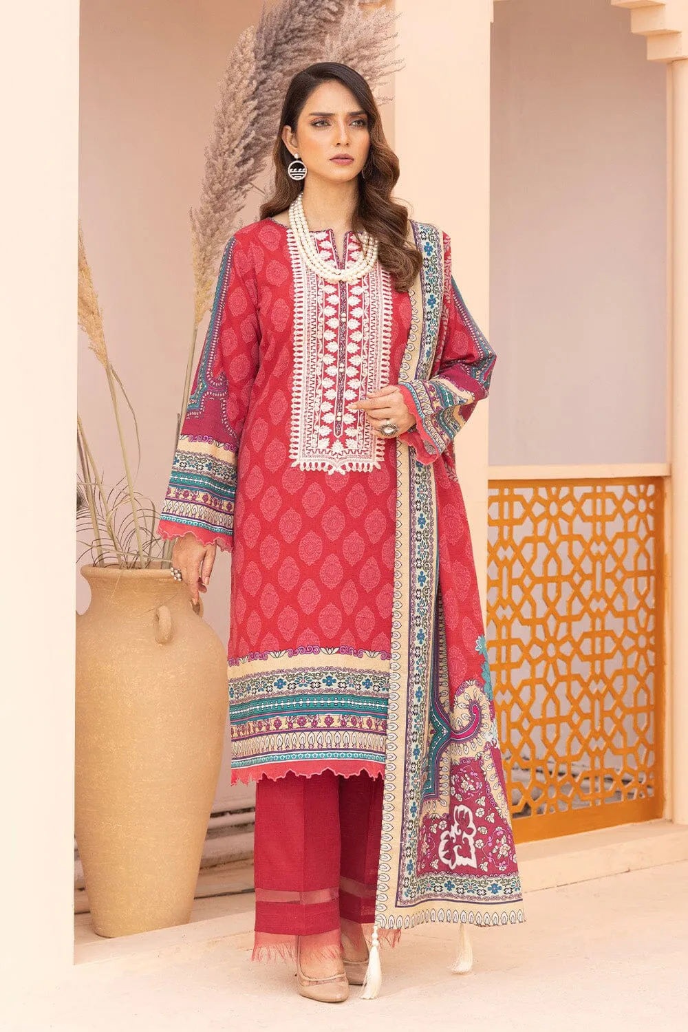 3PC Unstitched Khaddar Suit KKHE-2263