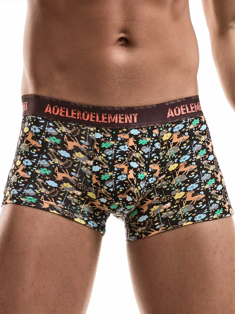 6 Pack Men's U Convex Modal Print Breathable Trunks