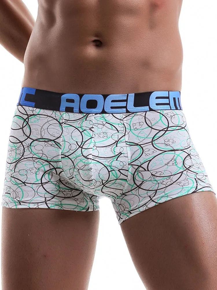 6 Pack Men's U Convex Modal Print Breathable Trunks