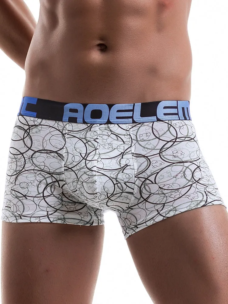 6 Pack Men's U Convex Modal Print Breathable Trunks