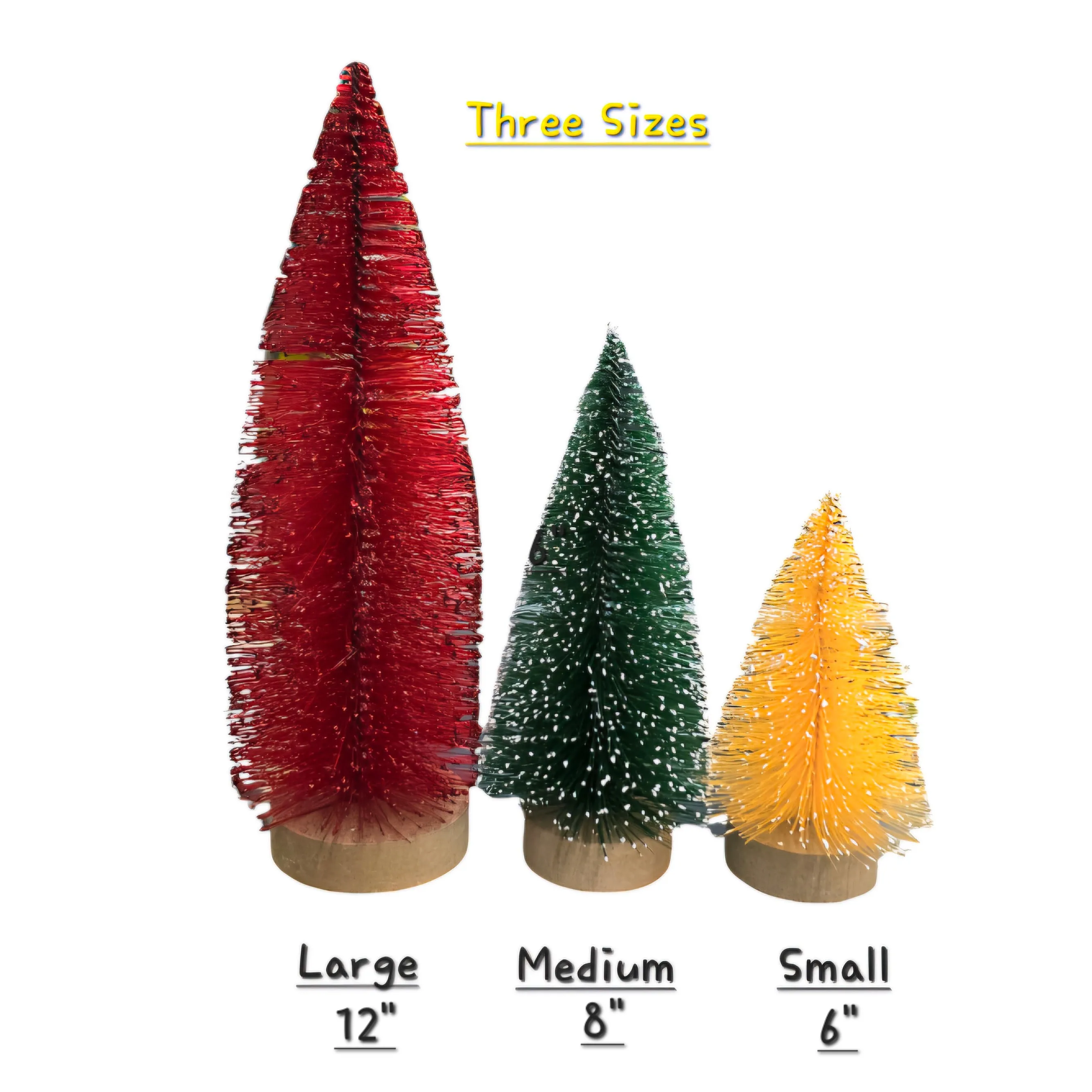 6" Mini Christmas Trees with Glitter - Small