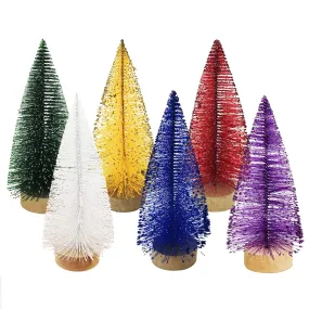 6" Mini Christmas Trees with Glitter - Small