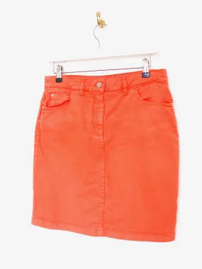 90s vintage mini pencil denim skirt orange by New Man