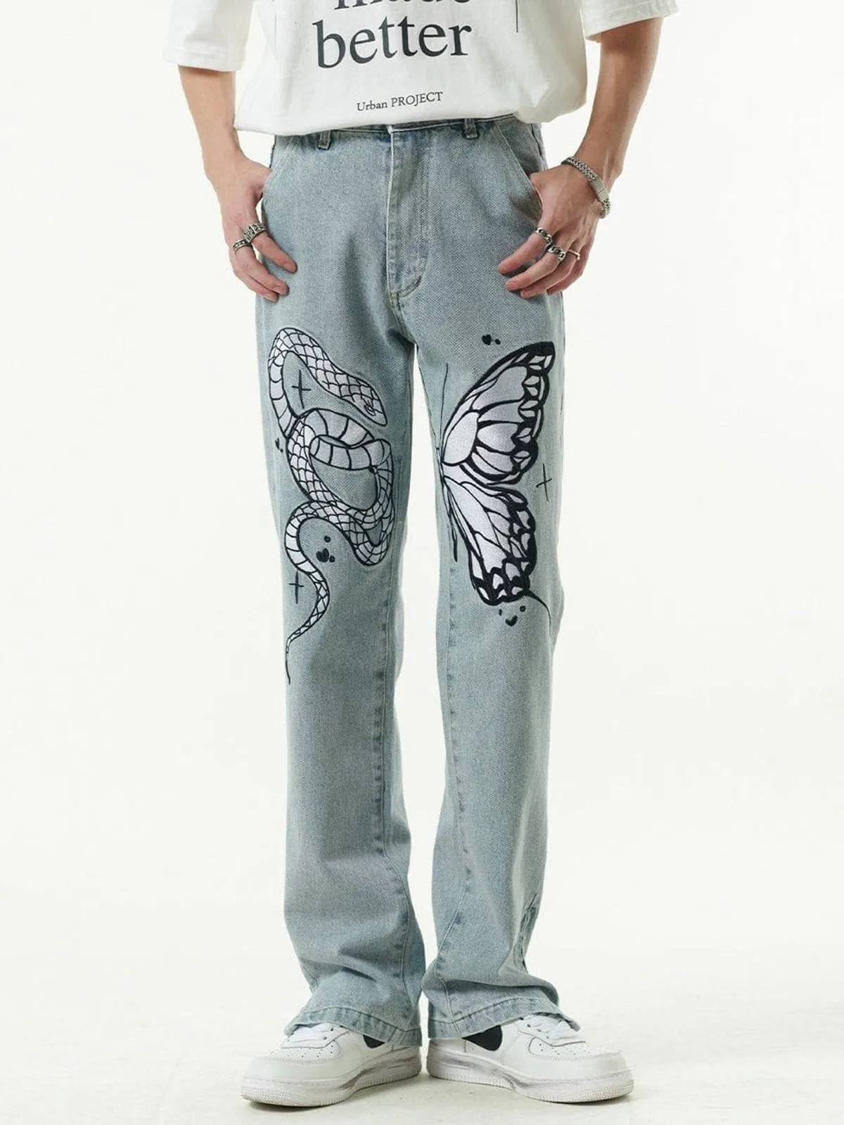 AlanBalen® - "Mysterious Trap" Embroidery Jeans