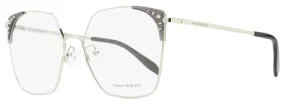 Alexander McQueen Square Eyeglasses AM0312O 001 Silver/Black 56mm 312