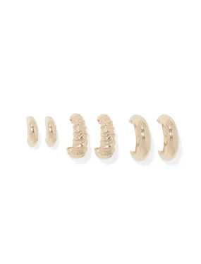 Anastasia Chunky Fashion Hoop Earrings 3-Pack