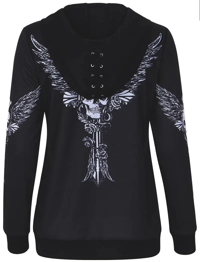 Angel Wings Skull Hoodie