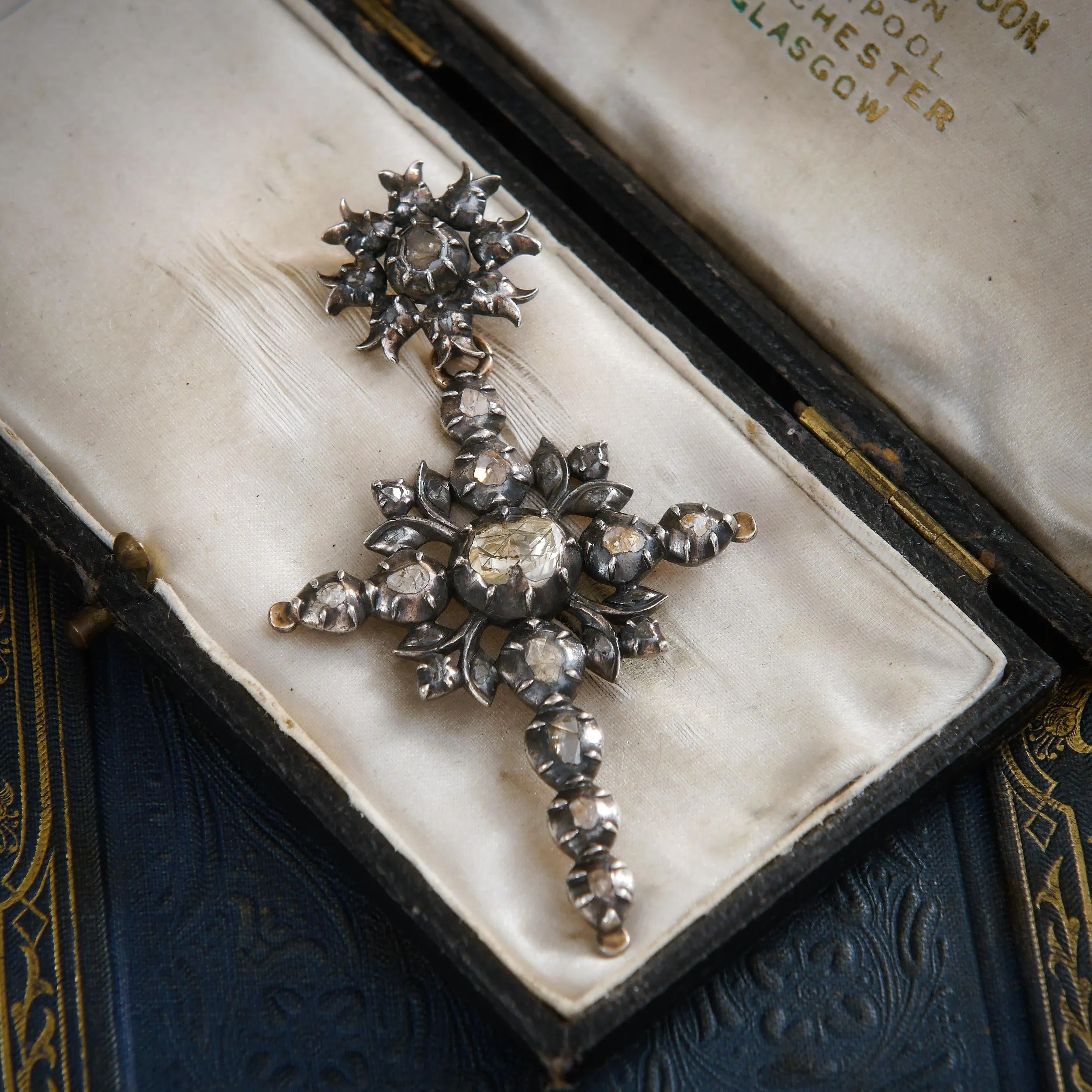 Antique 19th Century Belgian Diamond 'Flemish' Cross