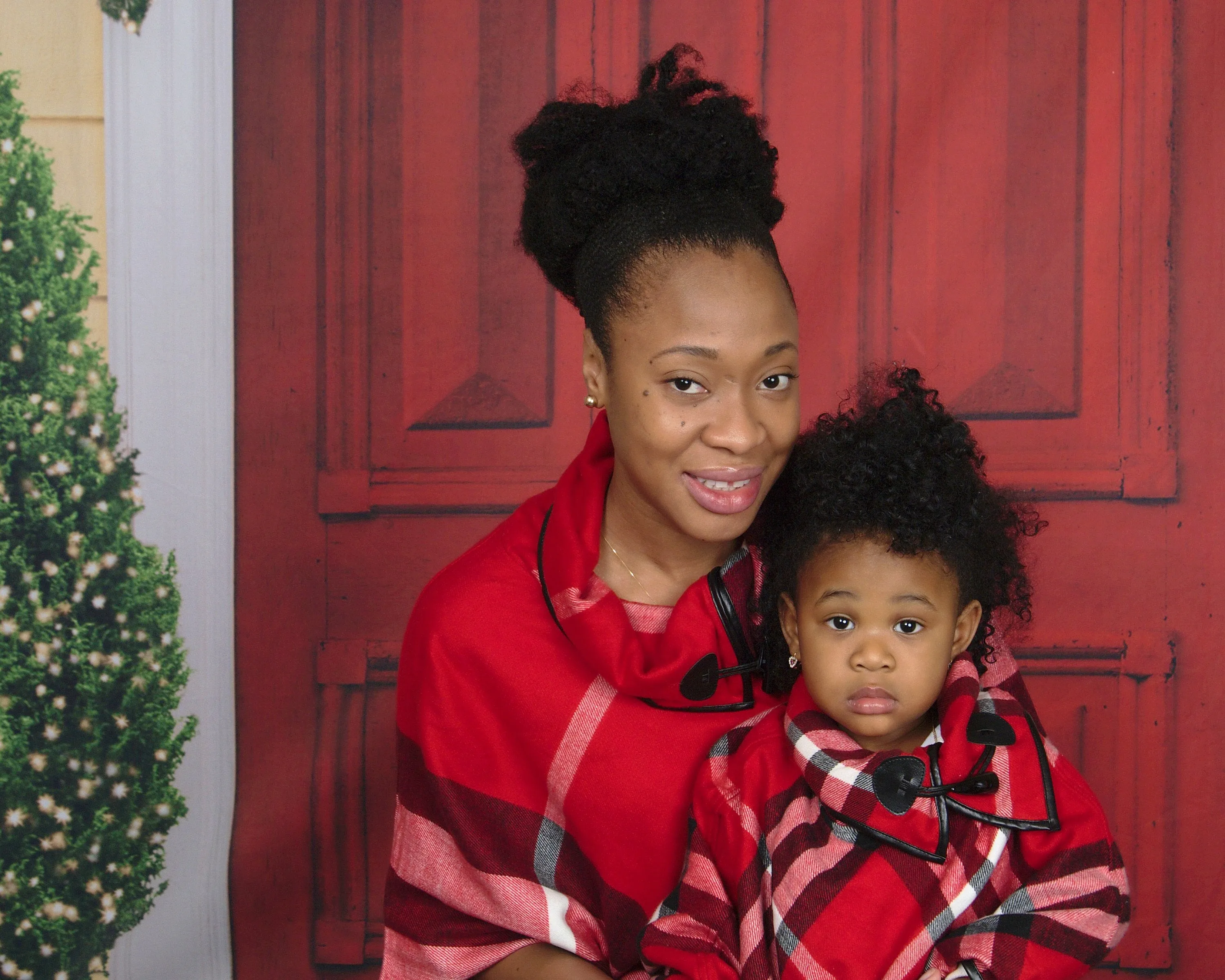 ARIA Red Plaid Poncho - Matching Mommy and Me 2-Pc Gift Set