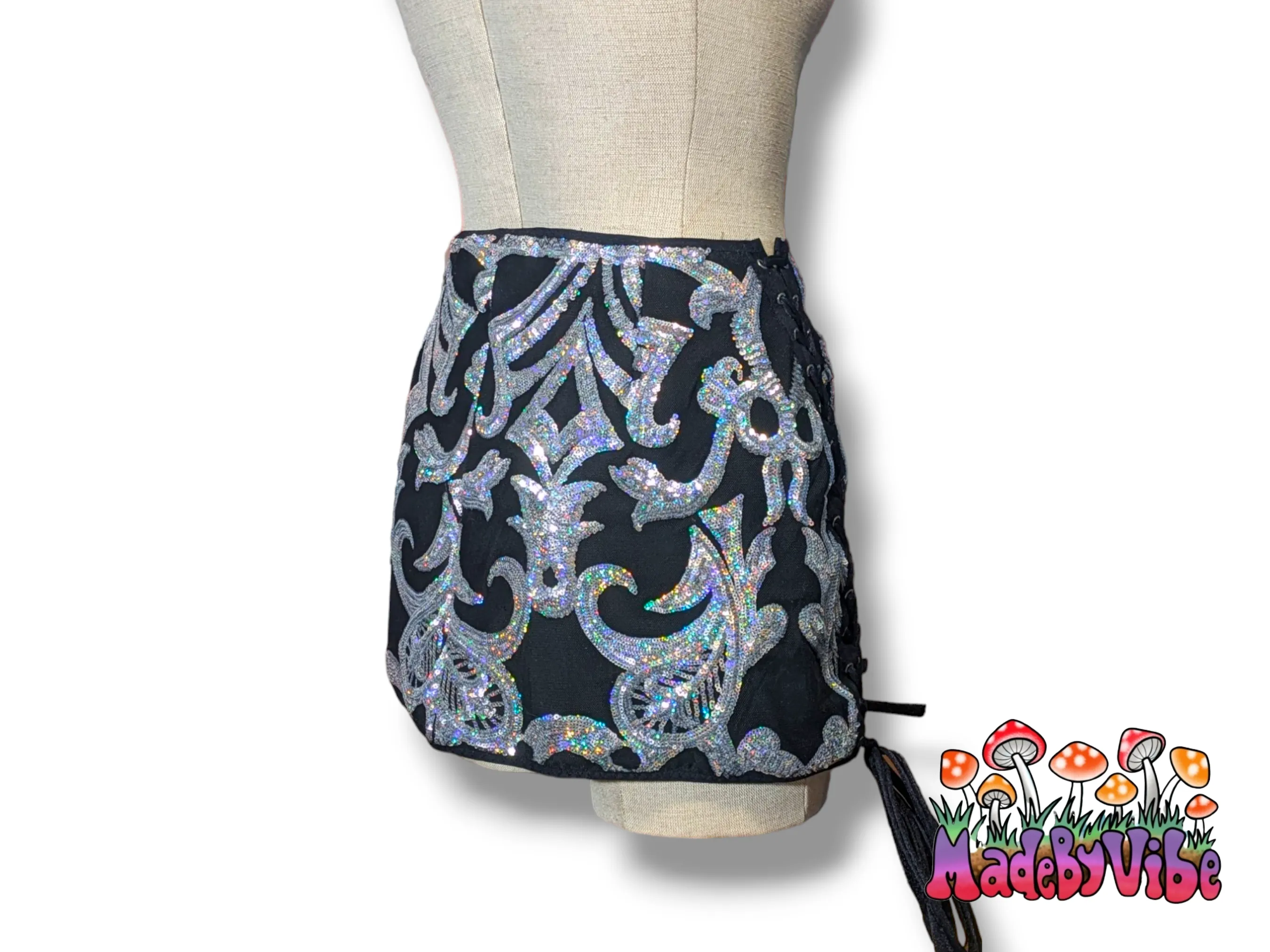 Armored Enchantress Lace Up Sides Mini Pencil Skirt - Made to Order