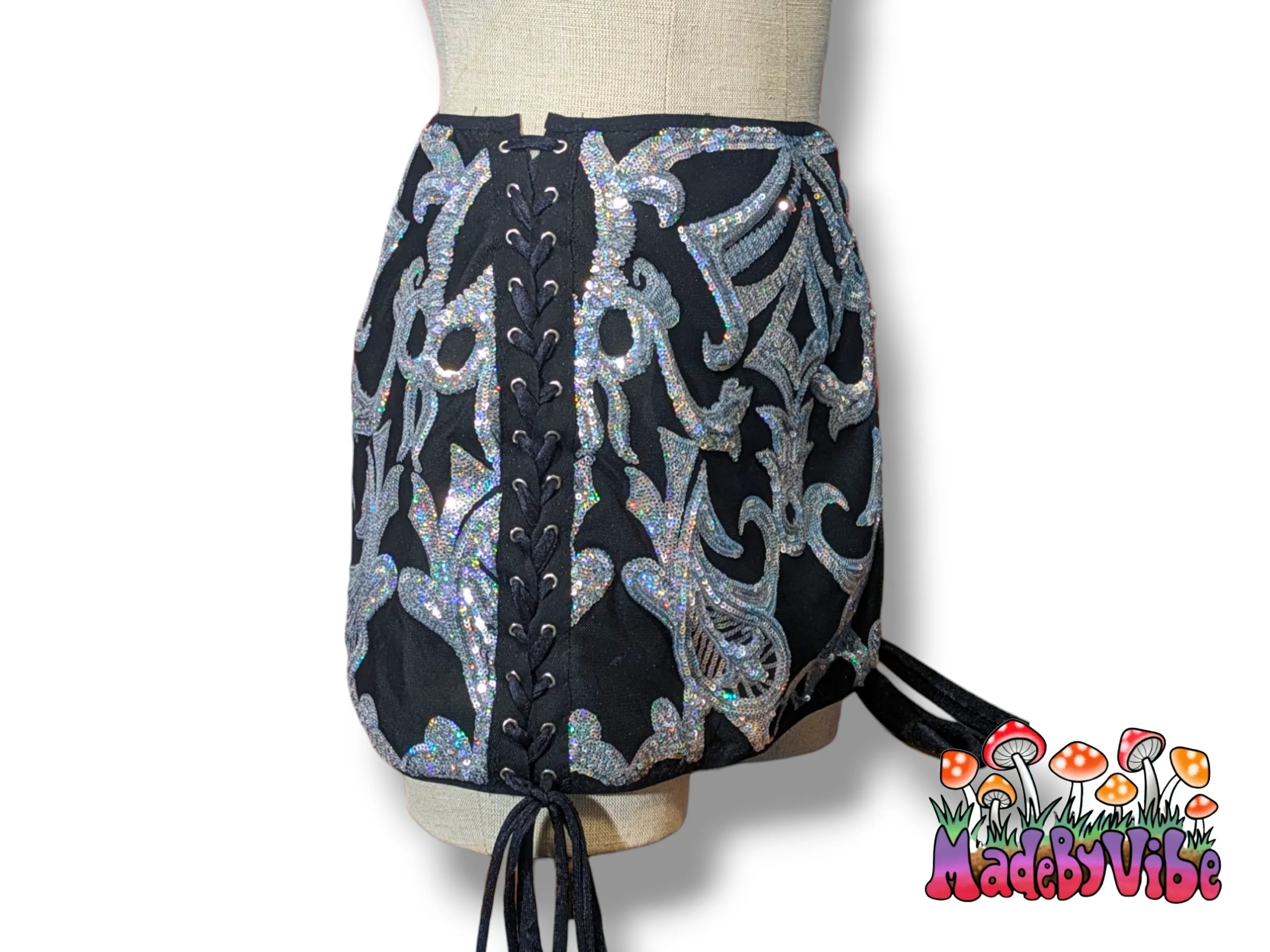 Armored Enchantress Lace Up Sides Mini Pencil Skirt - Made to Order