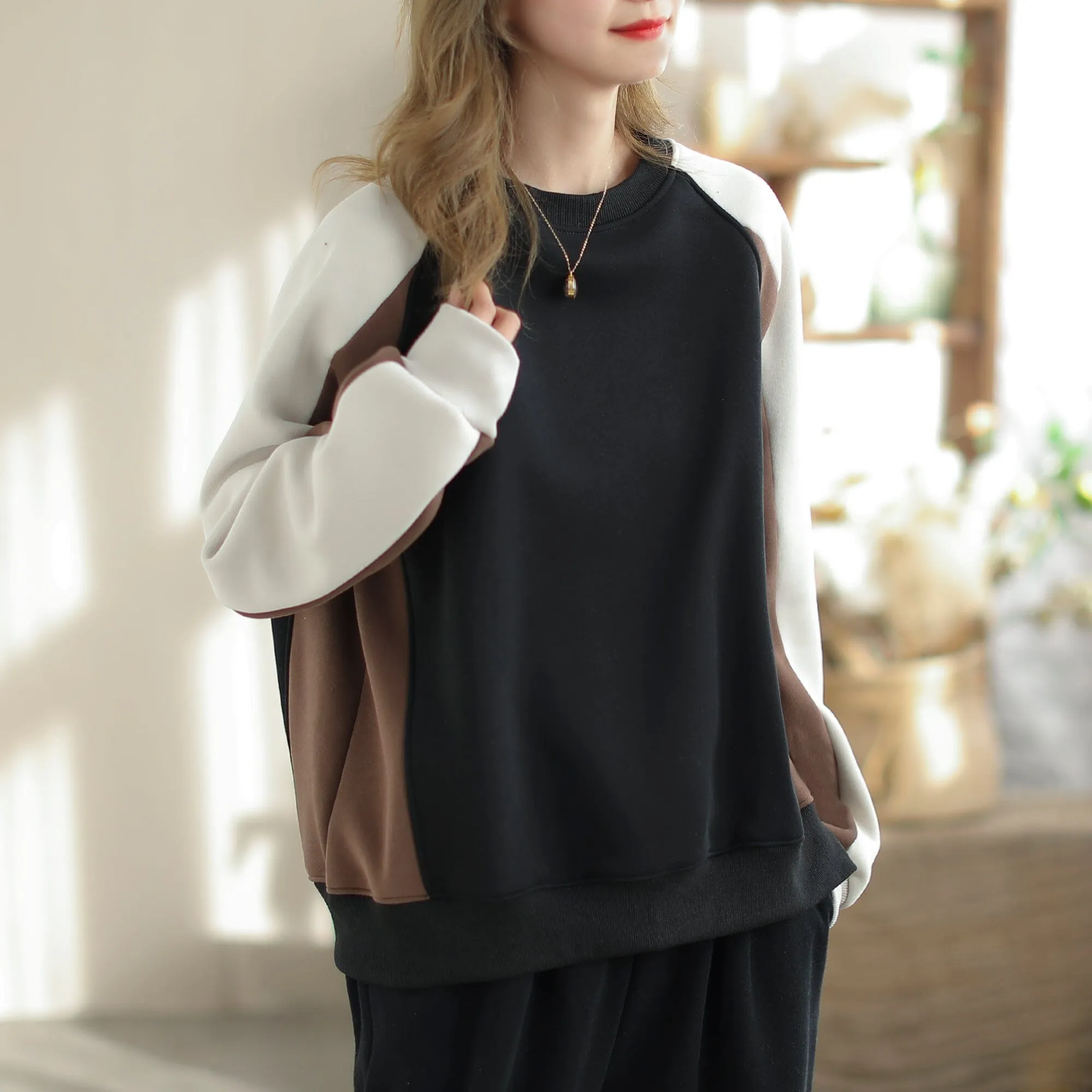 Autumn Winter Color Matching Fashion Casual Sweater