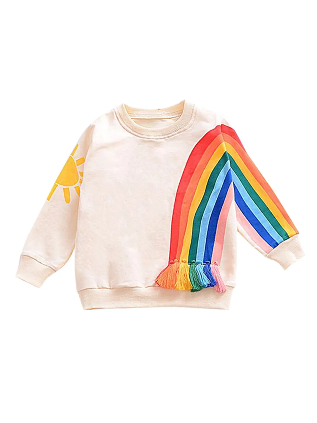 Baby Little Girls Rainbow Print Long Sleeve T-shirt