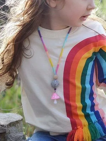 Baby Little Girls Rainbow Print Long Sleeve T-shirt