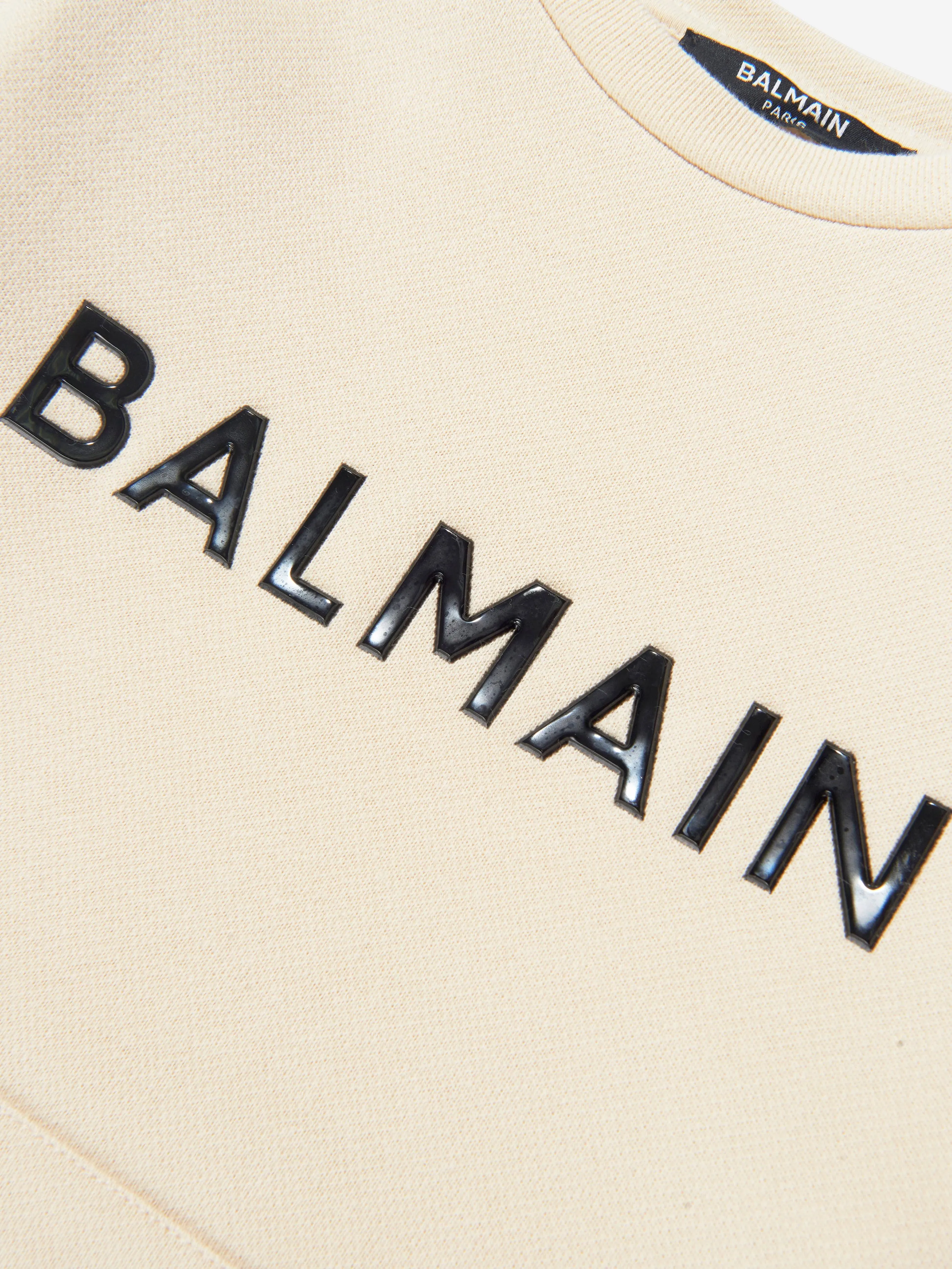 Balmain Boys Logo Sweatshirt in Beige