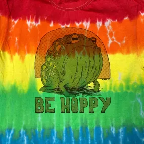 Be Hoppy rainbow tie dye shirt (SMALL)