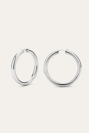 Bella 5 cm sterling silver hoops