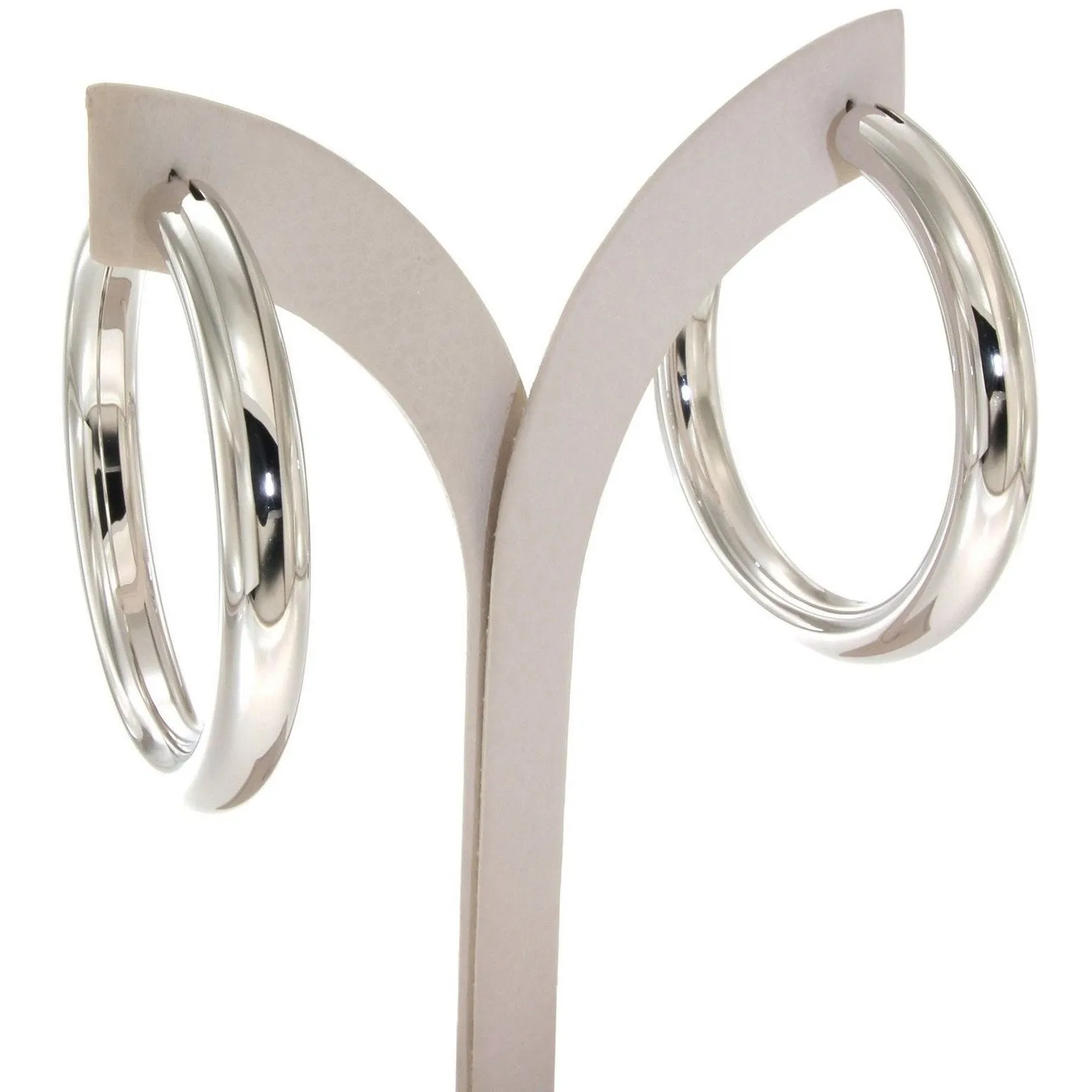 Bella 5 cm sterling silver hoops