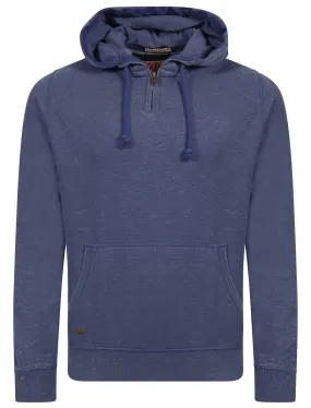 Belvieu Cove Zip Detail Pullover Hoodie in Washington Blue - Tokyo Laundry