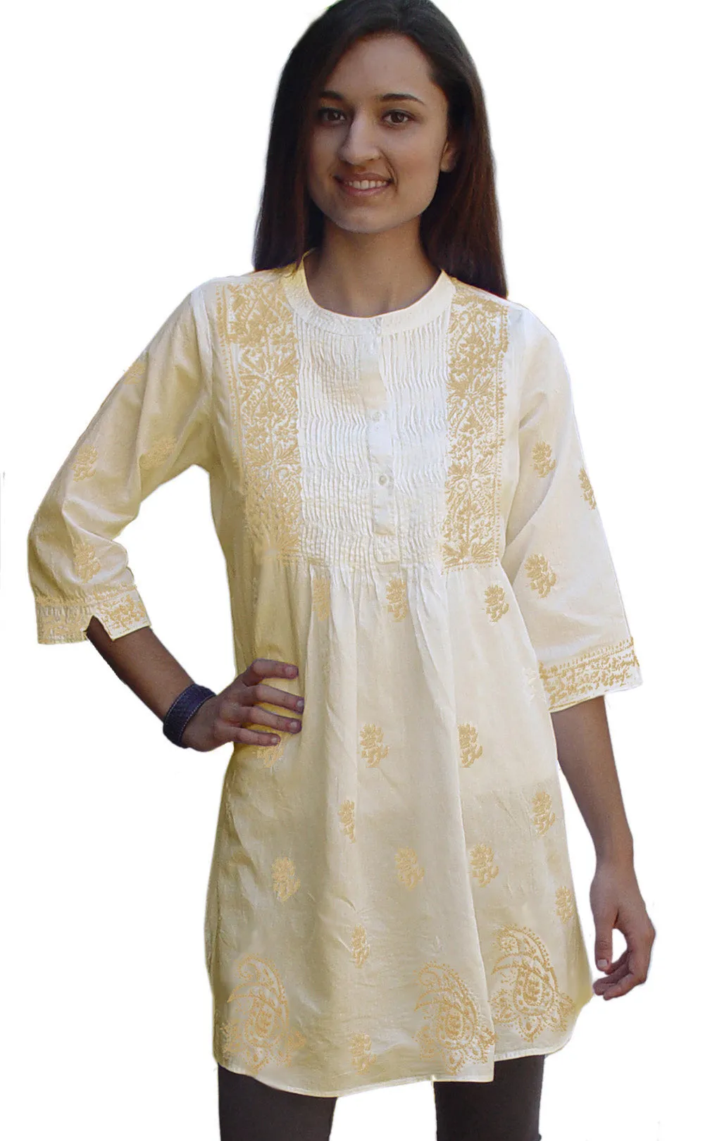 BIBA Hand Embroidered Cotton Tunic (Regular Sizes)