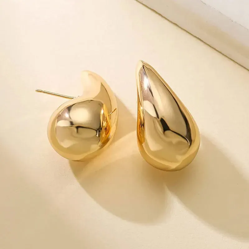 Big Waterdrop Chunky Teardrop Gold Plated Statement Exaggerate Earring