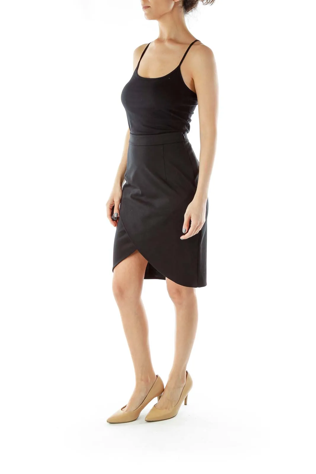 Black Cut-Out Pencil Skirt