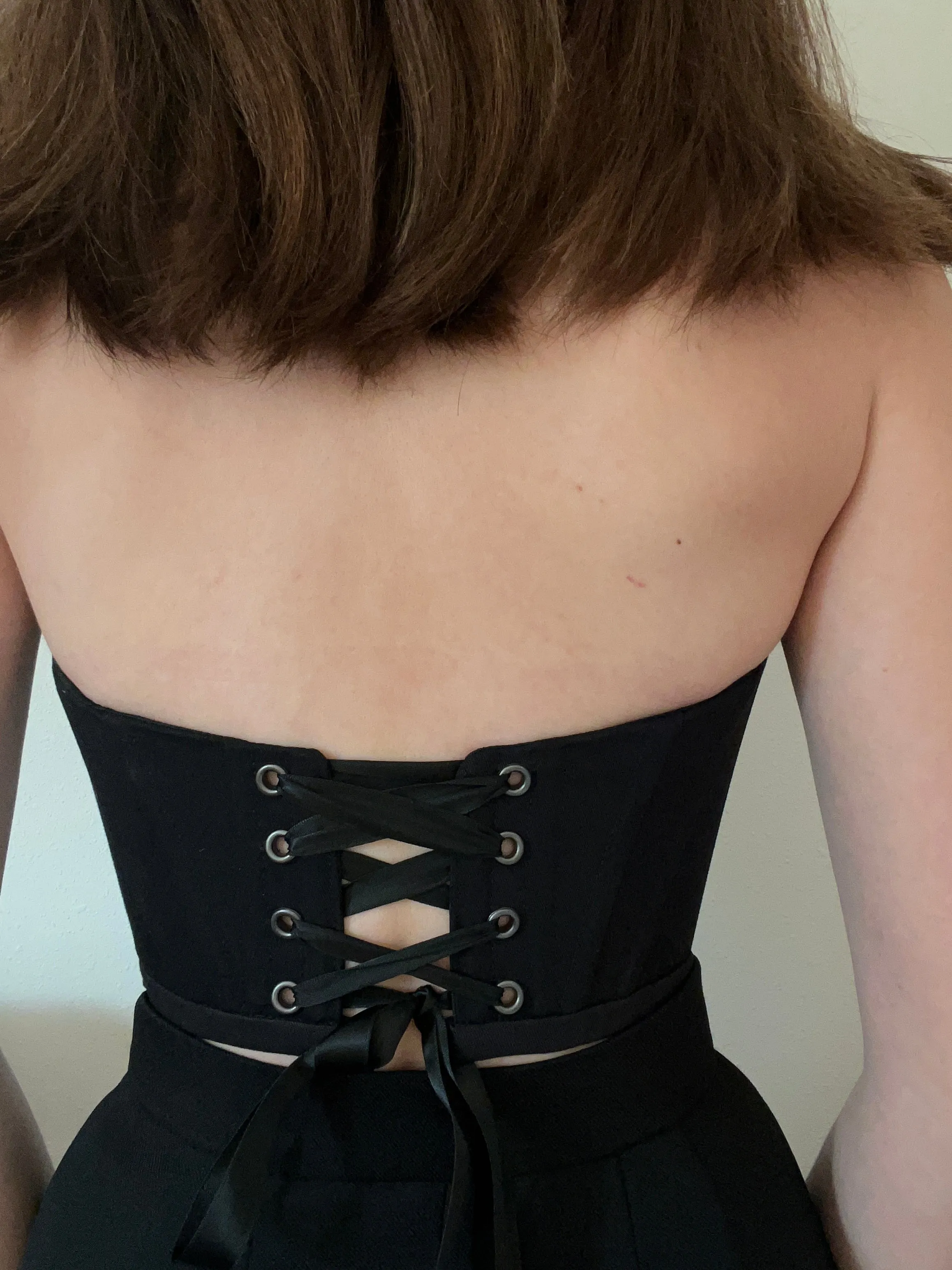 Black strapless corset