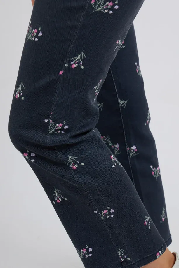 Bloom Floral Jean in Navy