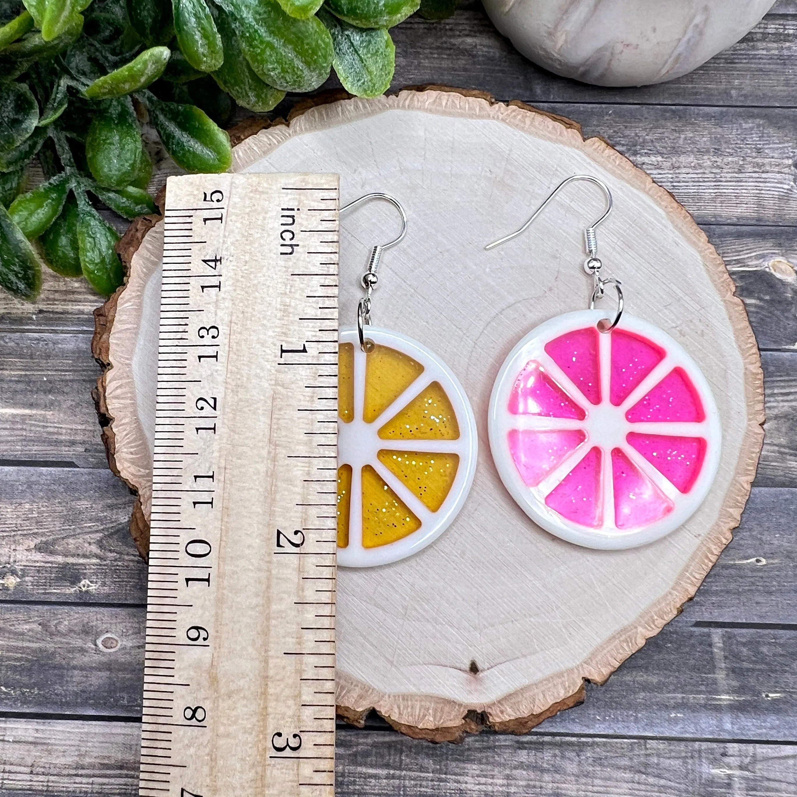 Bold Citrus Fruit Acrylic Food Earrings