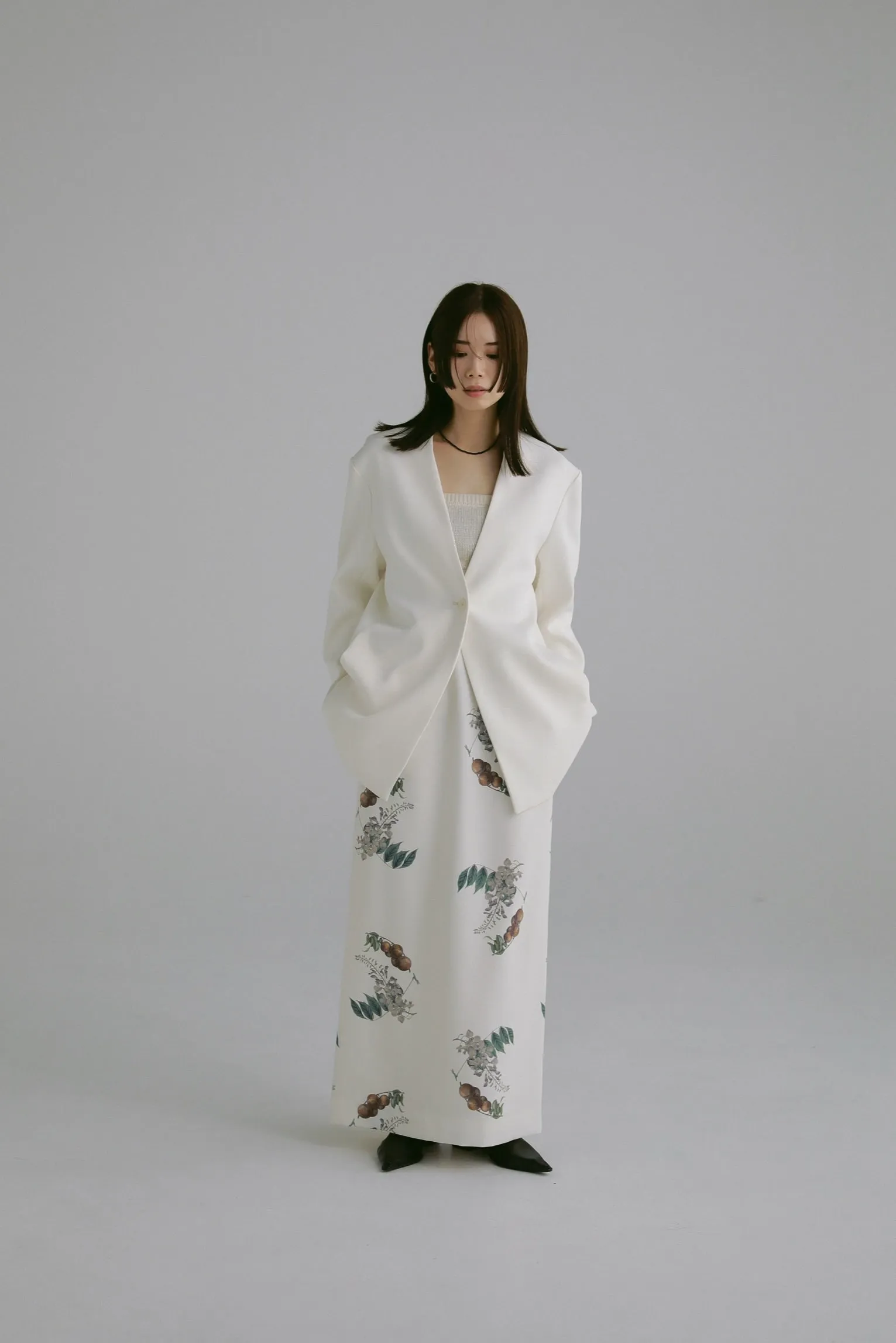 botanical pencil skirt