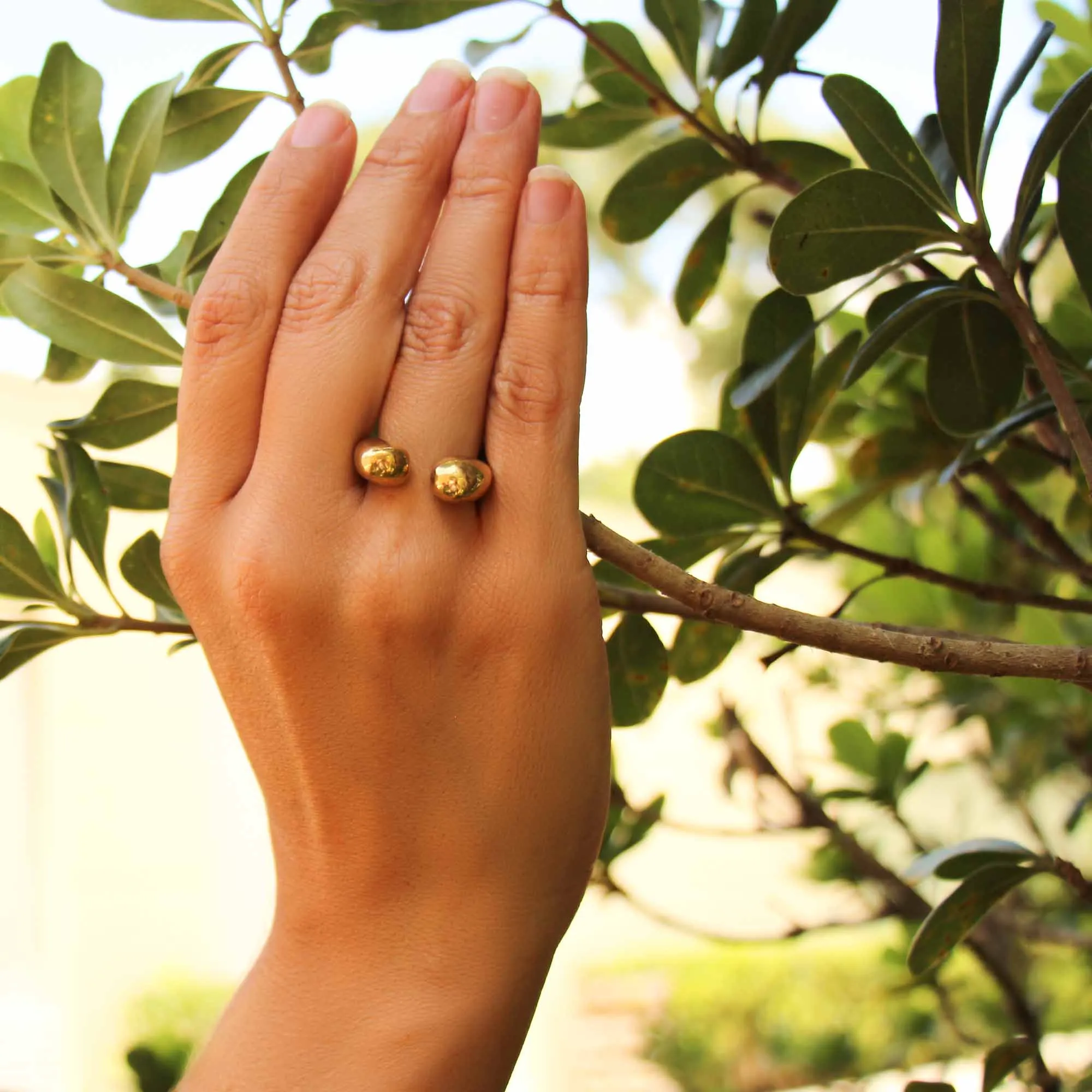 Brass Chunky Wrap Rings Size 7