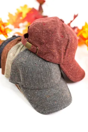 Breezy Tweed Ball Cap Fall Fashion Autumn Hat