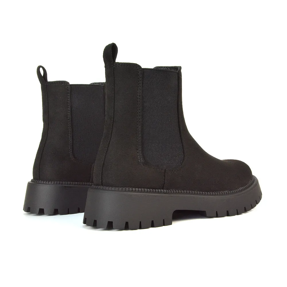 Bridget Chunky Sole Chelsea Ankle Boots In Black