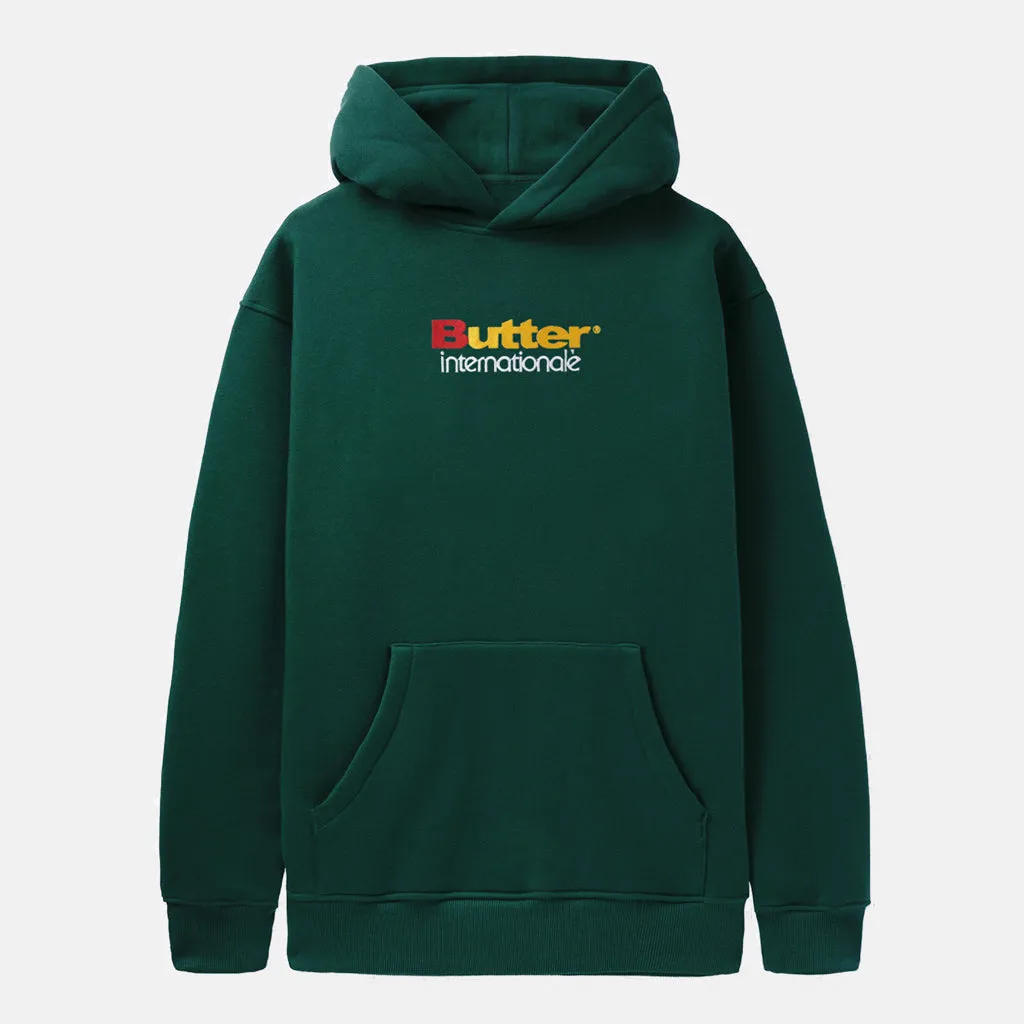 Butter Goods - Internationale Embroidered Pullover Hooded Sweatshirt - Forest Green