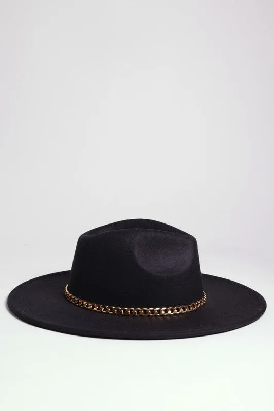 CHAIN BELT FEDORA HAT