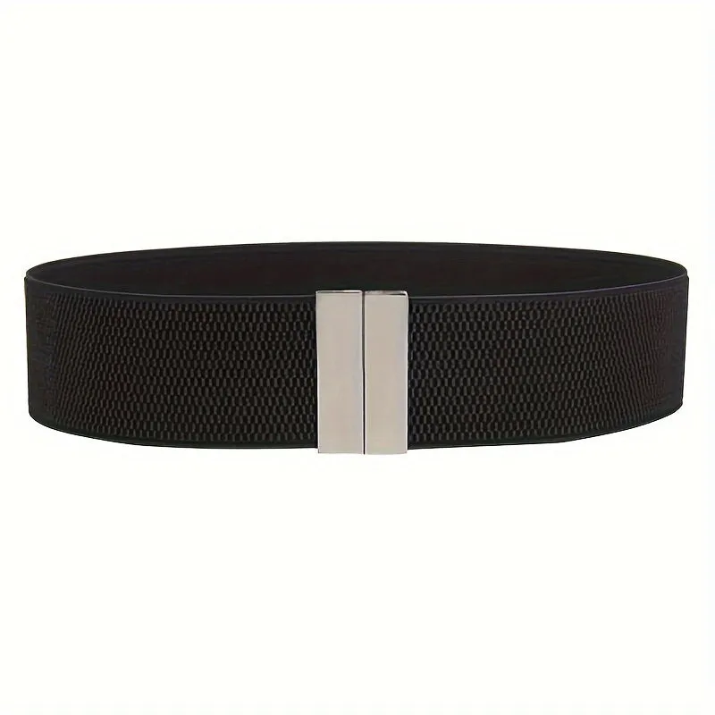 Chic Wide Belt with Metal Buckle  Waistband Girdle