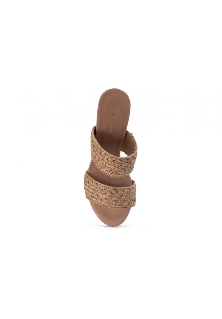 Chocolat Blu Calissa Natural Raffia Heeled Sandal