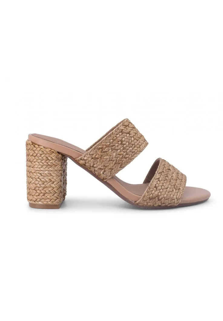 Chocolat Blu Calissa Natural Raffia Heeled Sandal