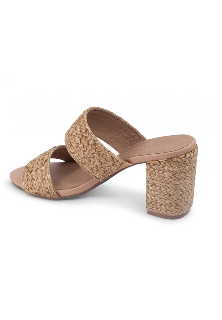 Chocolat Blu Calissa Natural Raffia Heeled Sandal