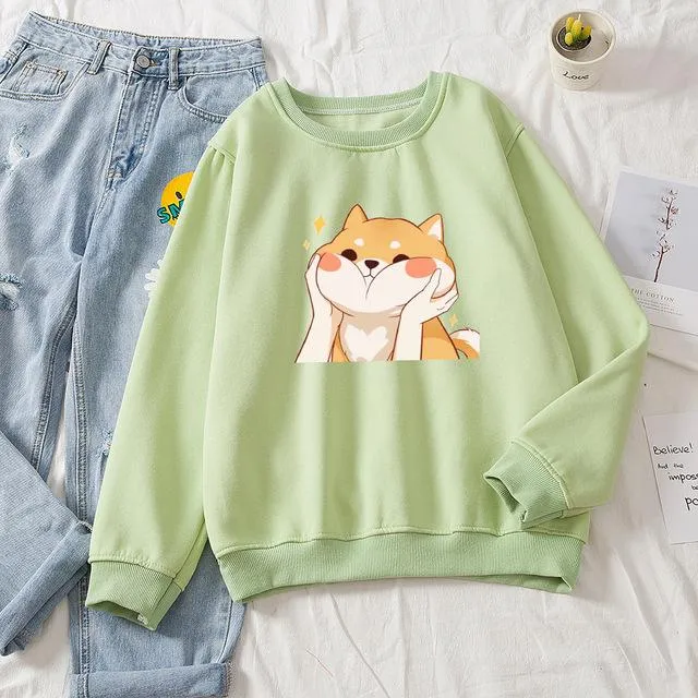 Chubby Shiba Cheeks Pullover Sweater