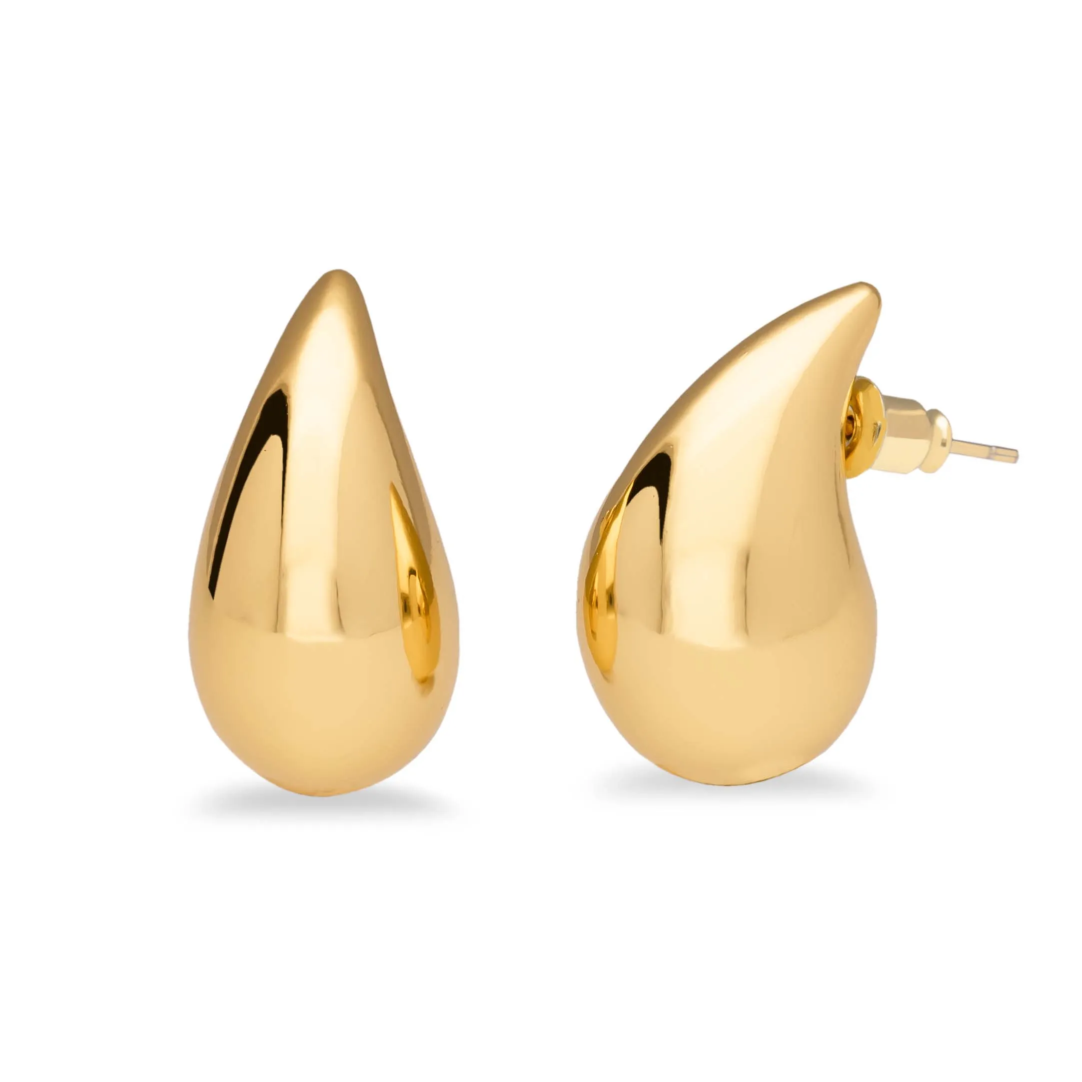 Chunky drop earring gold